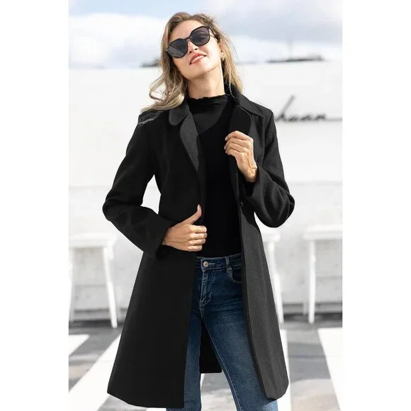 Versatile Women's Belted A-Line Peacoat - Lined & Perfect for All Occasions